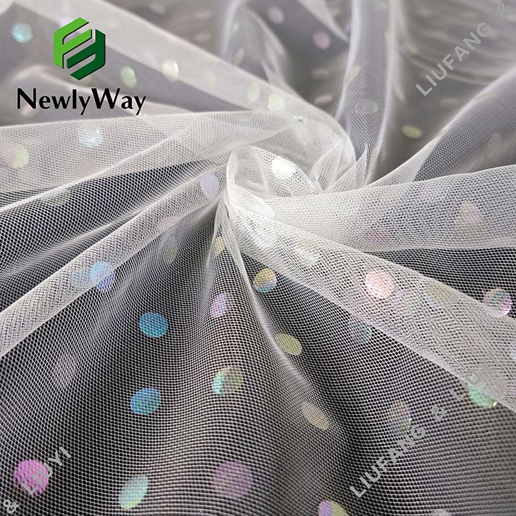 coloured polka dot foil printed tulle nylon mesh lace fabric for weddingdresses-12