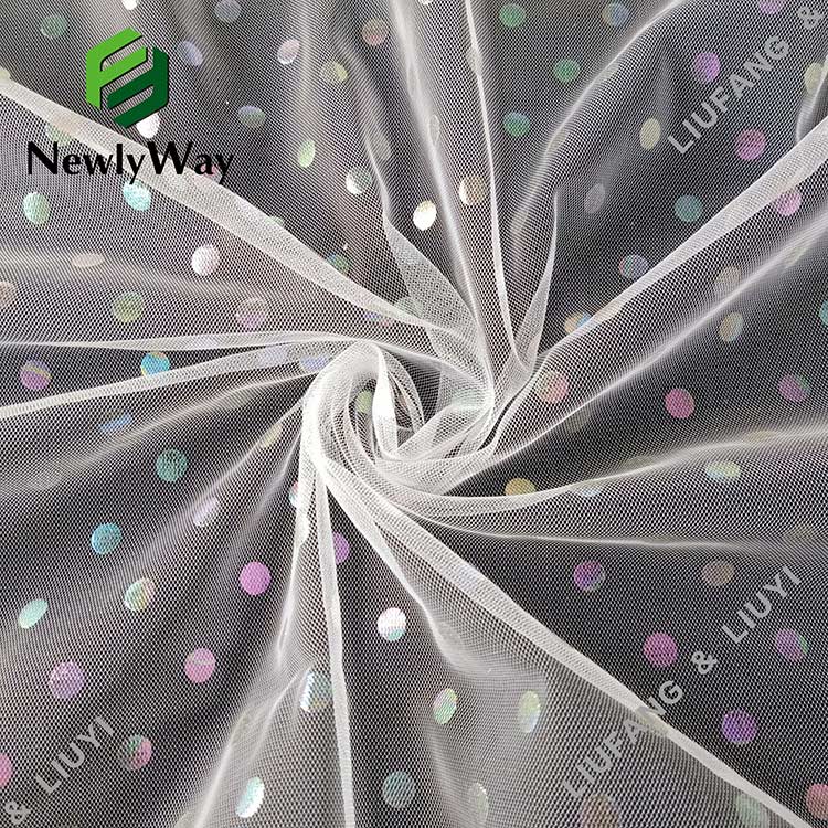 coloured polka dot foil printed tulle nylon mesh lace fabric for weddingdresses-14