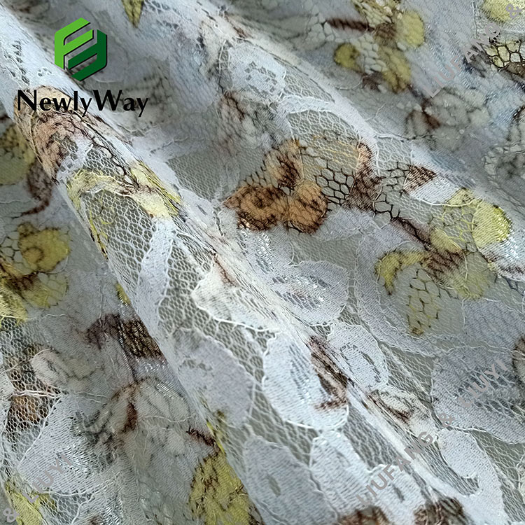 floral printed polyester cotton mesh lace warp knitted fabric for clothing-11