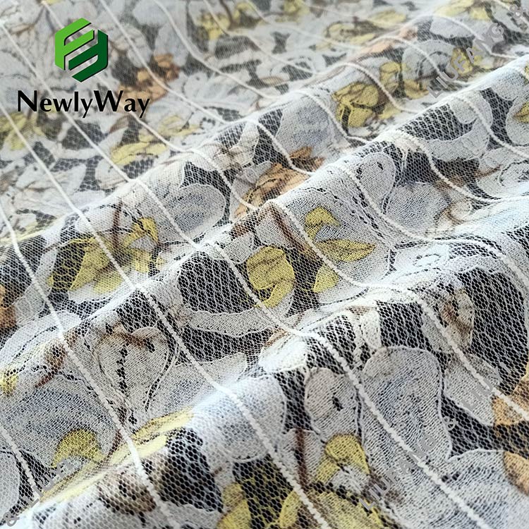 floral printed polyester cotton mesh lace warp knitted fabric for clothing-14
