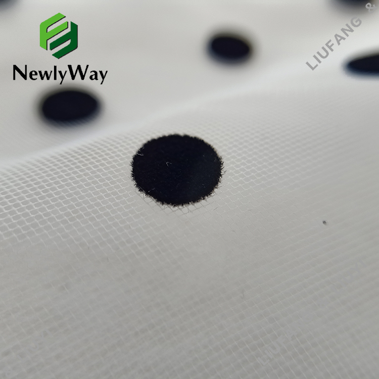 nylon big black polka dot flocking tulle fabric for the skirts-11