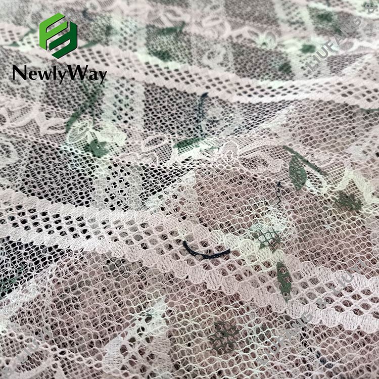 polyester cotton printed mesh lace warp knitted fabric online wholesale for dressmaking-11