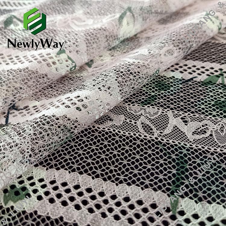 polyester cotton printed mesh lace warp knitted fabric online wholesale for dressmaking-12