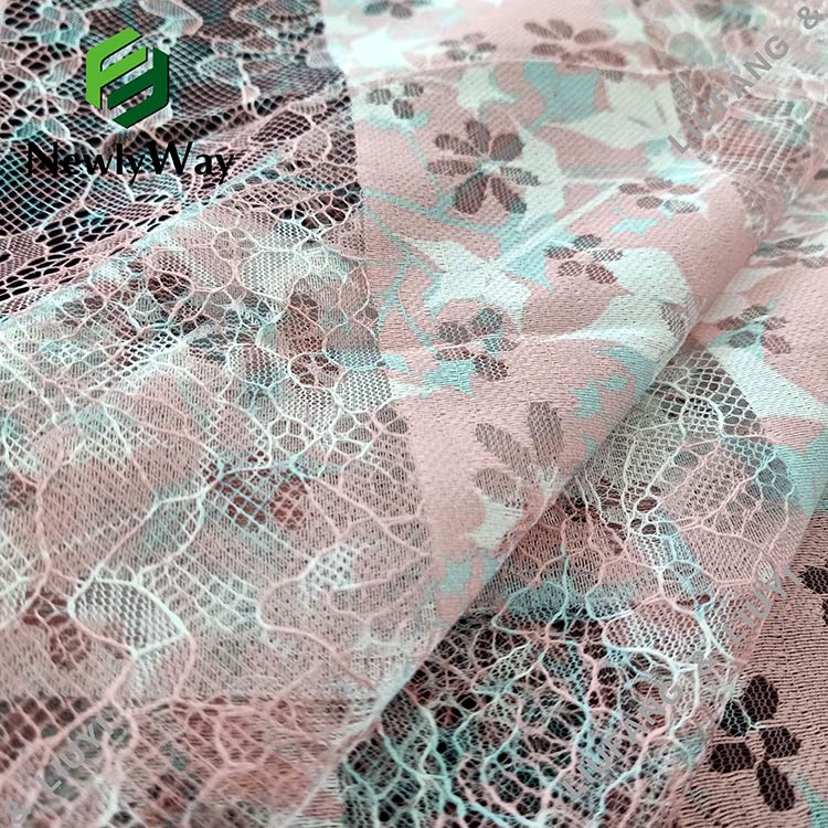 polyester cotton warp knitted printed mesh lace fabric online wholesale for dressmaking-2