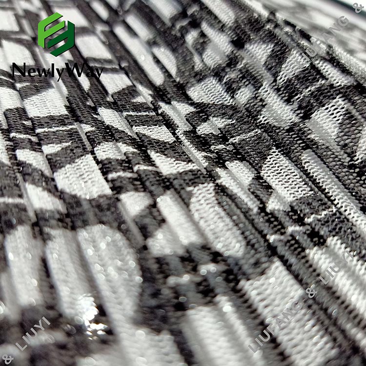 polyester sliver yarn material pleated and printed tulle mesh lace fabric for gown-13